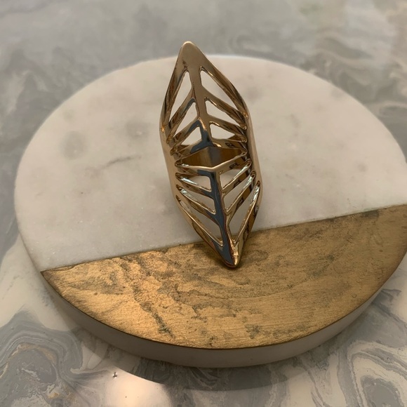 Gold Geometric Oversized Ring - Picture 2 of 5